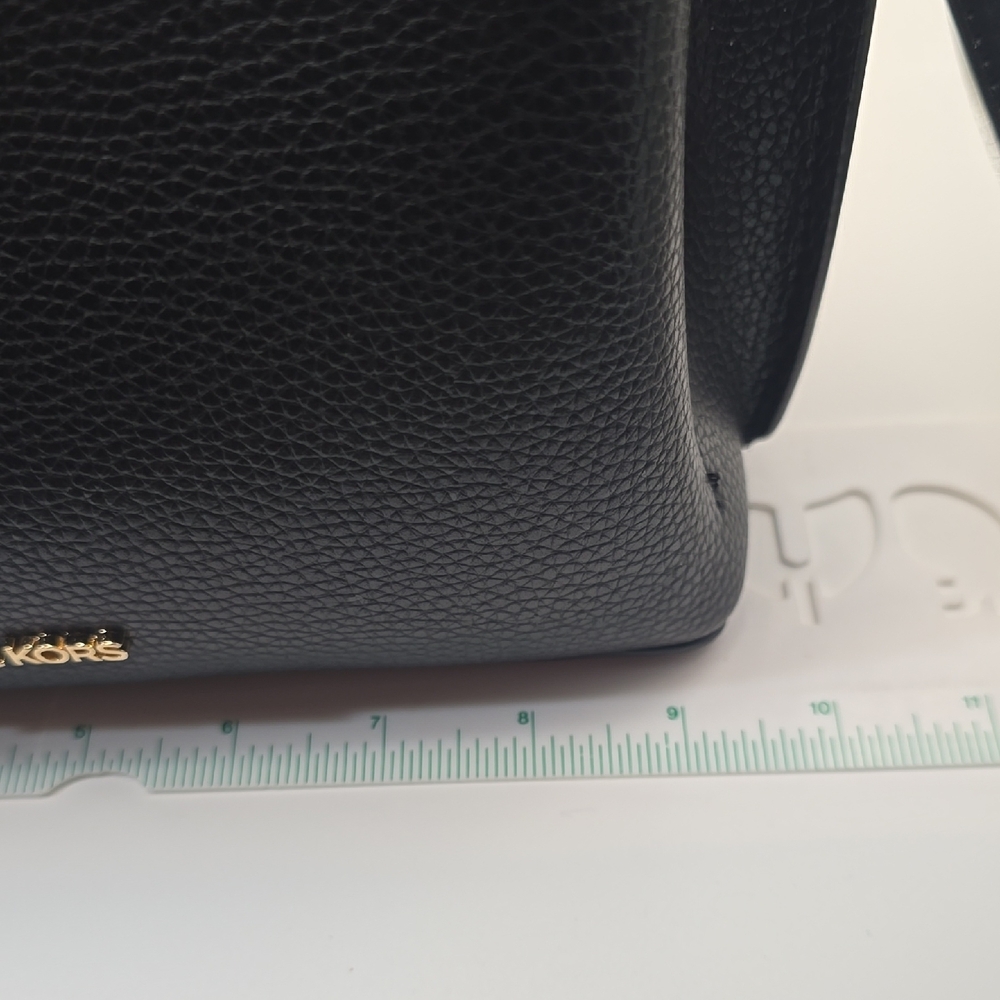 Michael Kors EMILIA Black Satchel with Gold Accents - Picture 11 of 13